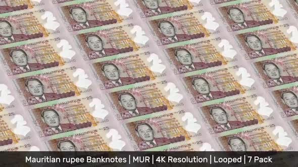 Mauritius Banknotes Money / Mauritian rupee / Currency ₨ / MUR/ | 7 Pack | - 4K