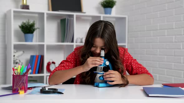 Curious Kid Study Chemistry with Microscope Curiosity