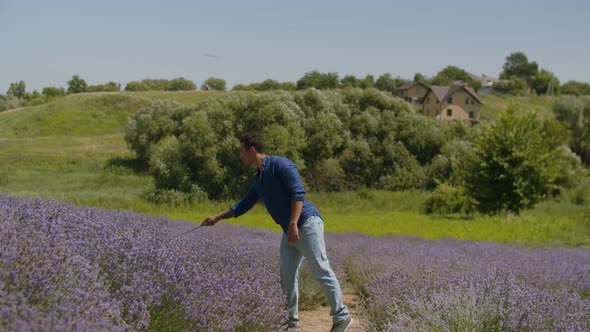 Scared Black Guy Running Away From Wasp in Nature