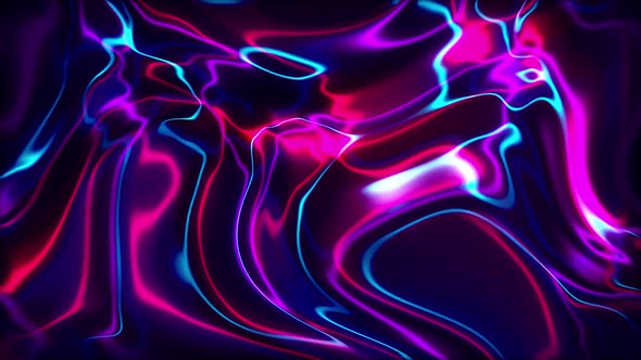 Multicolor Neon Line Abstract Liquid Background Seamless Loop V2