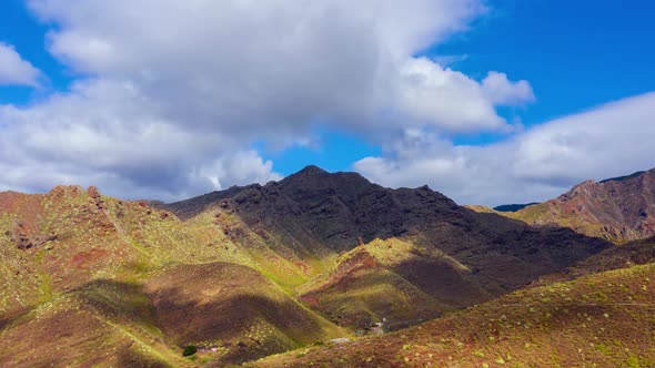 Aerial Hyperlapse of the Beautiful Mountains and Clouds on the Sky