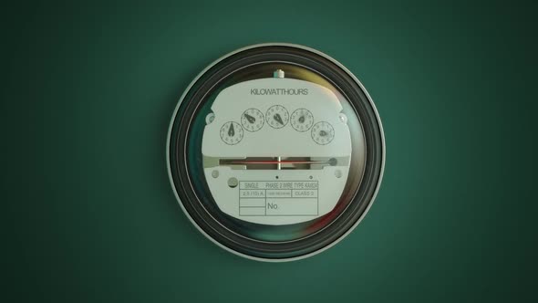 Analog electricity meter showing household consumption in kilowatt hours.