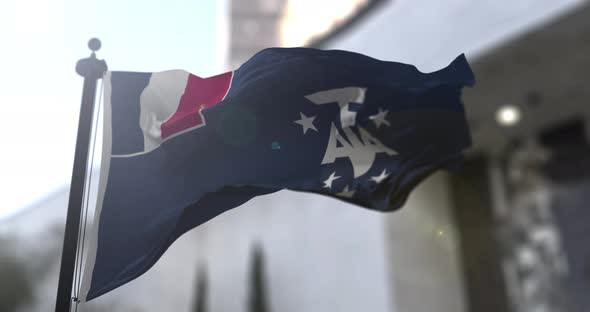 French Southern and Antarctic Lands national flag waving