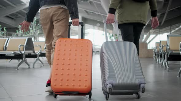 Couple Come To Aiport To Travel