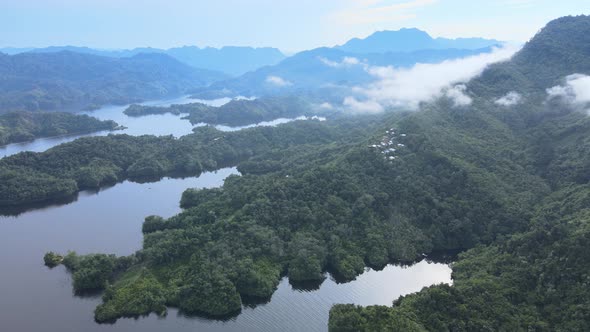 Aerial View of Fjords at New Zealand