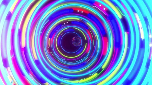 Neon Circles Loop Background