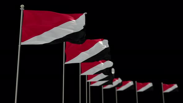 Sealand Principality of Row Of Flags Animation Include Alpha Channel