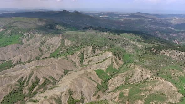 Erosion Eroded Valleys on Mountain Slope