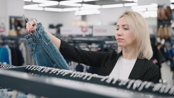 Elegant Woman in a Clothing Store