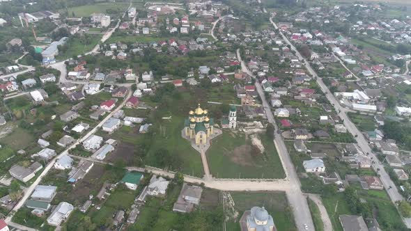 Aerial view of a church alt