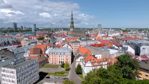 Old Town of Riga on a Summer Day with Domes Cathedral in the Middle of the Old Town