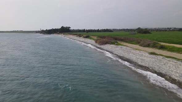 Day views of the mediterranean sea. Shooting from a drone.