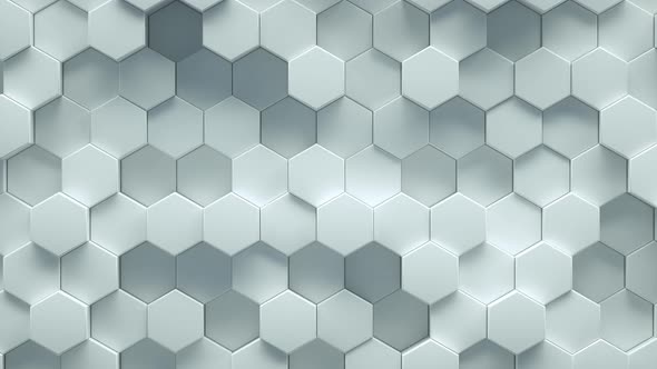 Geometric hexagonal abstract background. Futuristic and technology concept. 3D render infinite loop