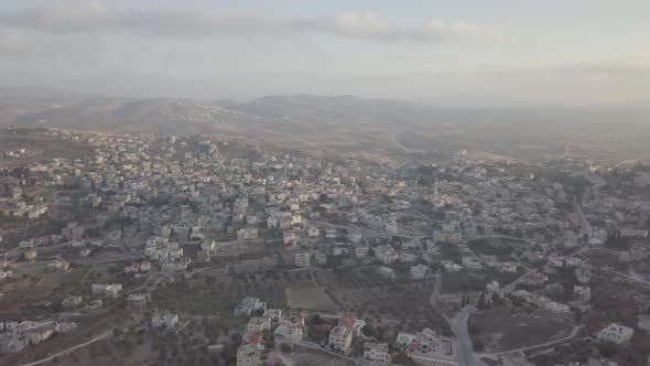 The town of Arraba Palestine Middle East and its surrounding hills