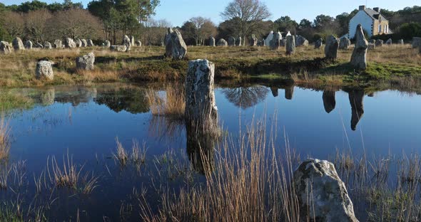 The stone alignments,Carnac, Morbihan, Brittany, France