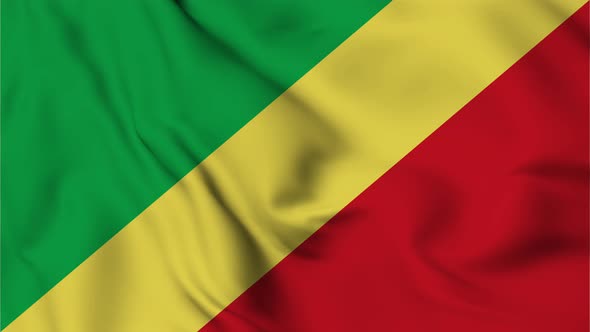 Congo-Kinshasa flag seamless closeup waving animation alt