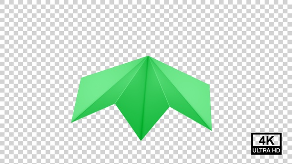 Paper Plane Floating On The Air Green