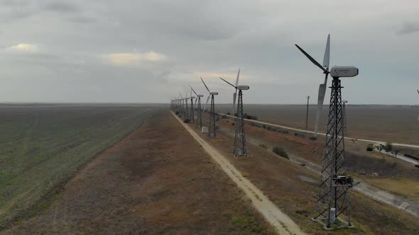 Aerial View of Wind Turbines