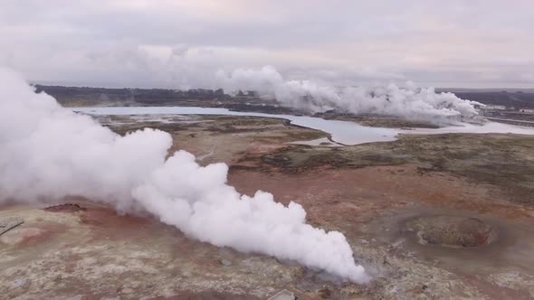 Gunnuhver hot springs and steam in Iceland