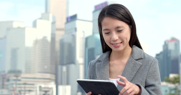 Business woman work on tablet computer