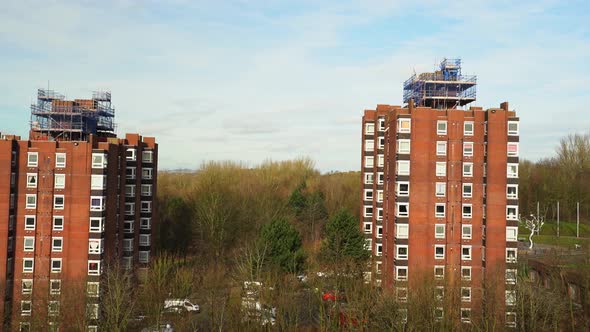 High rise tower blocks, flats built in the city of Stoke on Trent to accommodate the increasing popu
