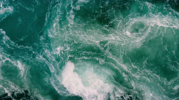 Waves of Water of the River and the Sea Meet Each Other During High Tide and Low Tide.