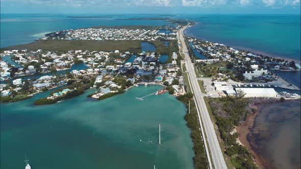 Paradise landscape of caribbean sea of Florida Keys Florida United States.