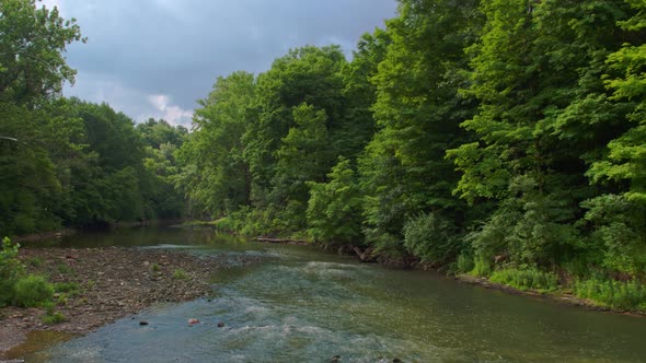 Rocky River drone footage low altitude