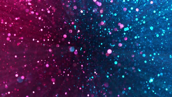 Super Slow Motion Shot of Neon Glitter Background at 1000Fps.