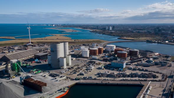 Drone Over Industrial Site In Amager