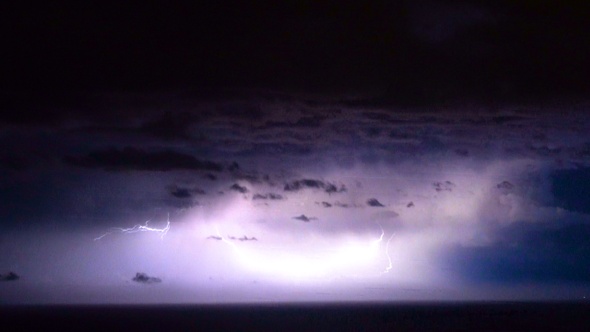 Night Storm On The Coast