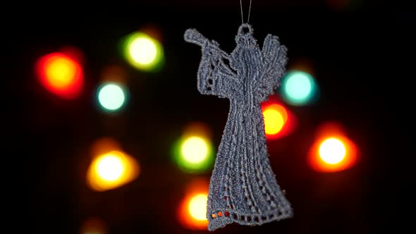 Christmas ornament in the form of Angel lace. Festive mood, New Year decoration