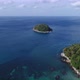 Kata beach, Phuket, Thailand. Aerial shot in the morning above Poo Island. in front of Kata beach. - VideoHive Item for Sale