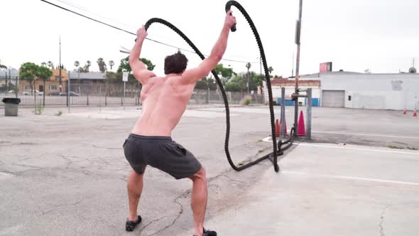 Athletic Male Workout Crossfit Slow-Motion