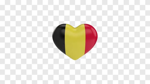 Belgium Flag on a Rotating 3D Heart