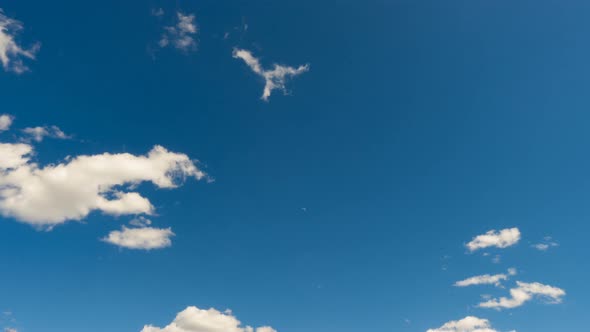 White Clouds On A Blue Sky Timelapse 