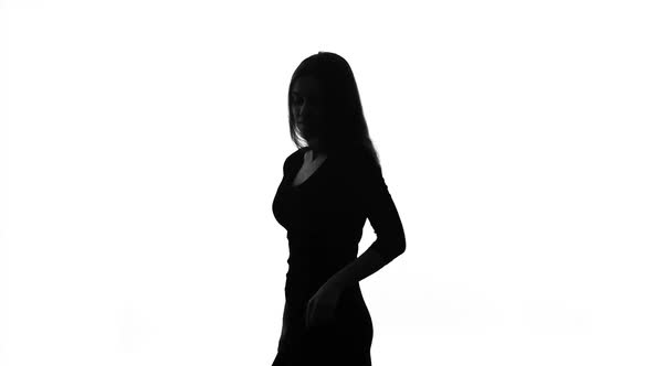 Silhouette of Attractive Lady, Dancing Seductively, Flirting, Inner Freedom