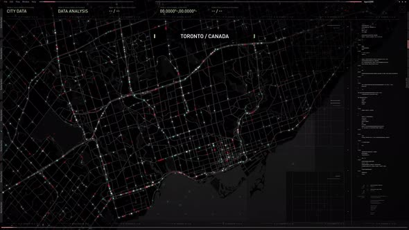 High tech satellite scanner analyzes the virtual map of a city transportation alt