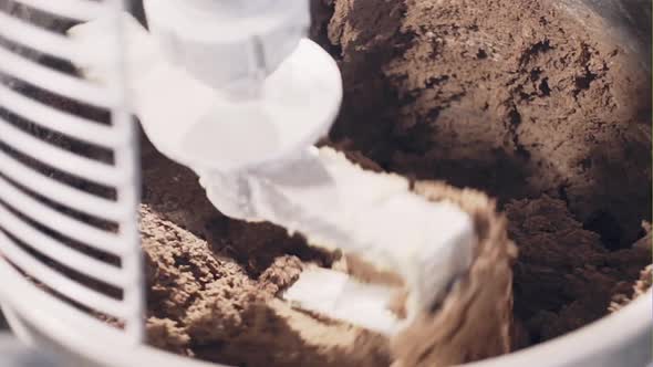 Industrial Mixer with Brown Dough  Slow Motion