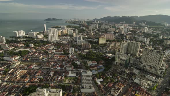 Timelapse evening of Georgetown view from KOMTAR, The TOP.