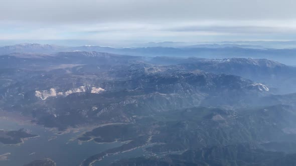 Breathtaking Aerial Panorama of Beautiful Mountain Range