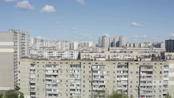 Soviet style architecture. Chernobyl style old building. 