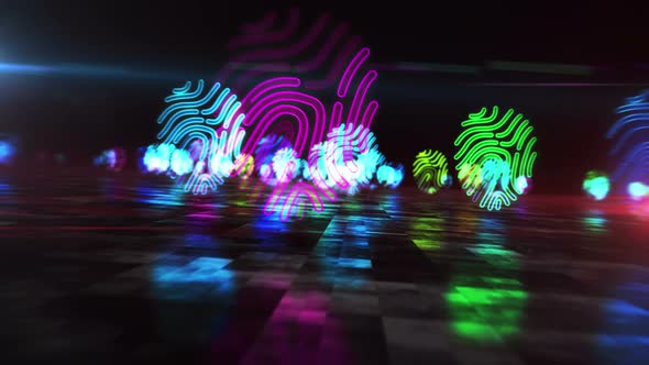 Fingerprint identity symbol abstract hyperspace animation