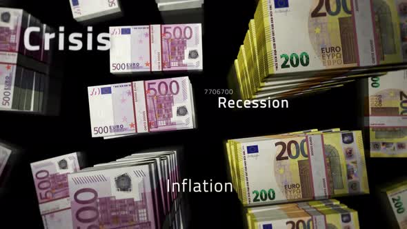 Crisis, recession and inflation Europe with Euro money loop