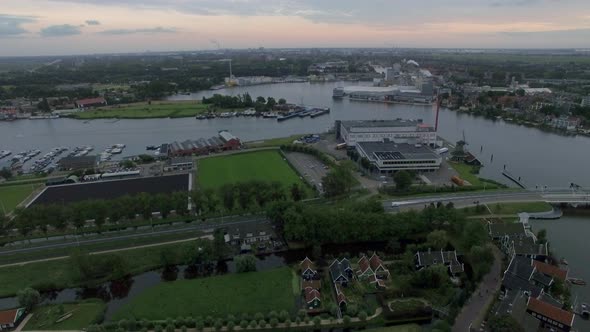 Aerial Shot of Town in Netherlands