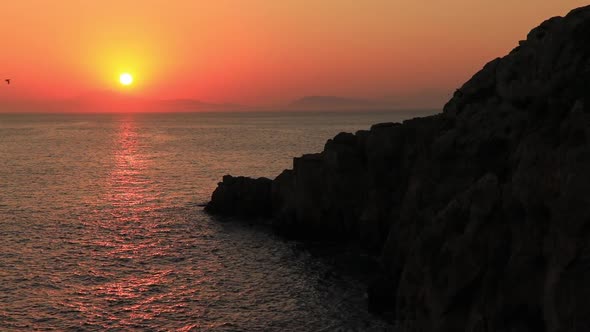 Sunset on the Beautiful Island of Dokos , Greece