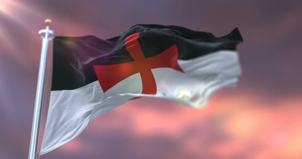 War Knights Templar Flag at Sunset