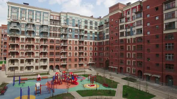 Aerial View of New Apartment Block and Housing Complex Under Construction alt