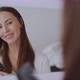 Positive Female Combing Hair in Morning - VideoHive Item for Sale