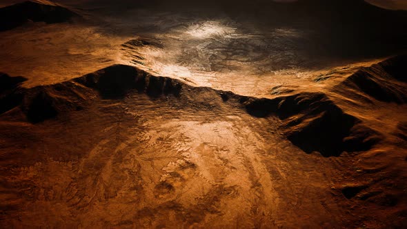 Aerial View of Red Desert with Sand Dune